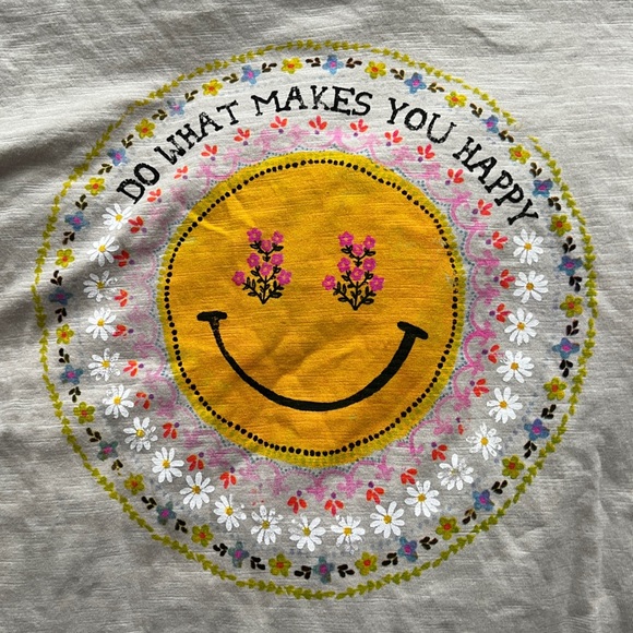 NWT NATURAL LIFE Boyfriend Tee Shirt - Do What Makes You Happy Size S - Picture 2 of 8